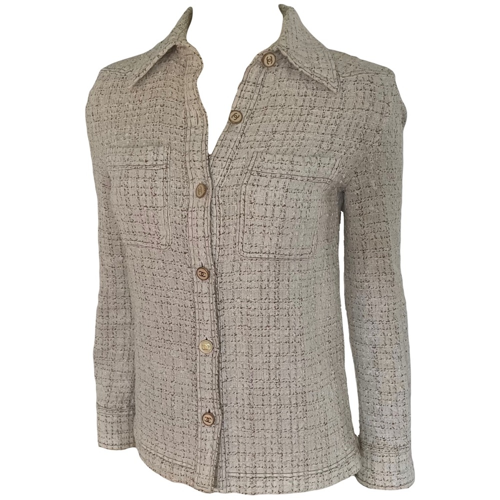 Chanel Button Down Shirt Jacket - image 1